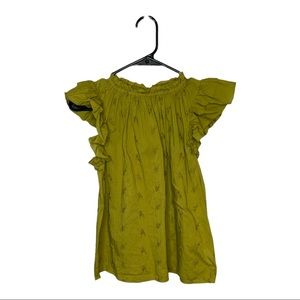 Universal Thread Women's Floral Print Flutter Short Sleeve Embroidered Blouse